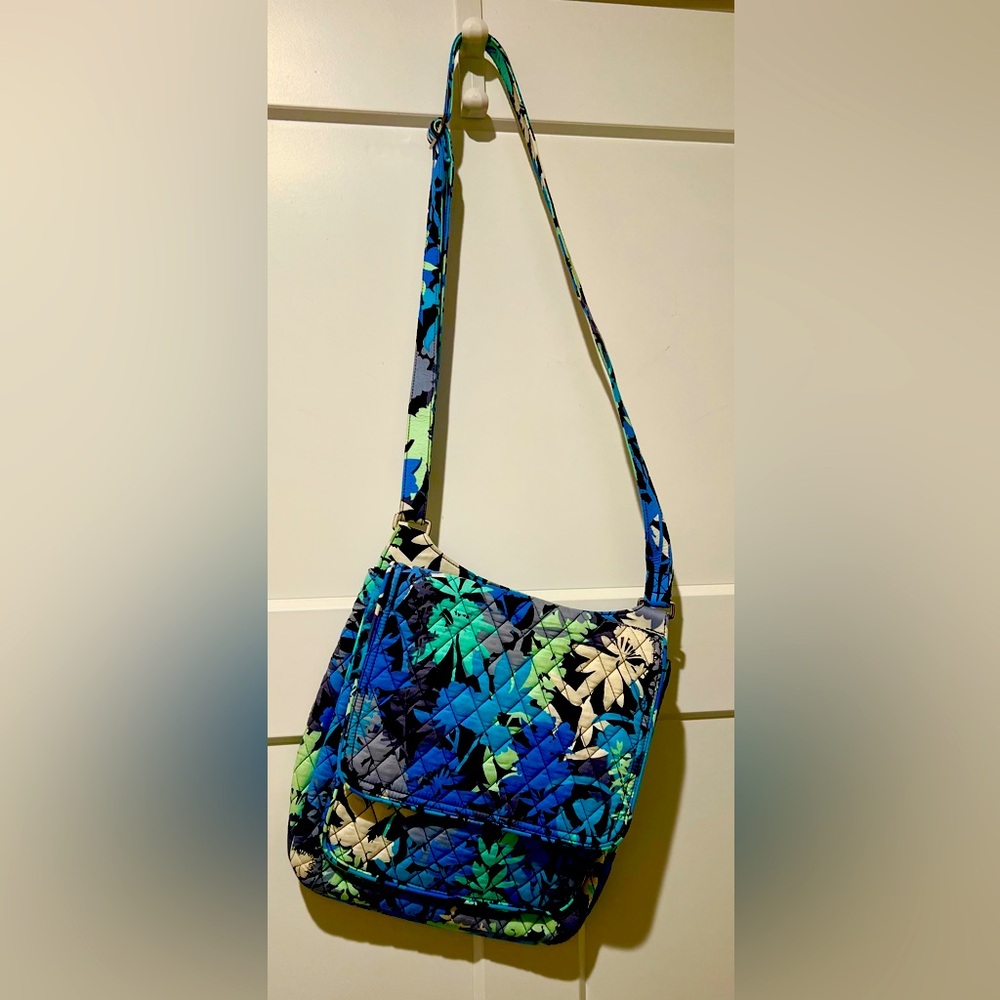 Vera Bradley Blue Floral Camo Quilted Shoulder Bag